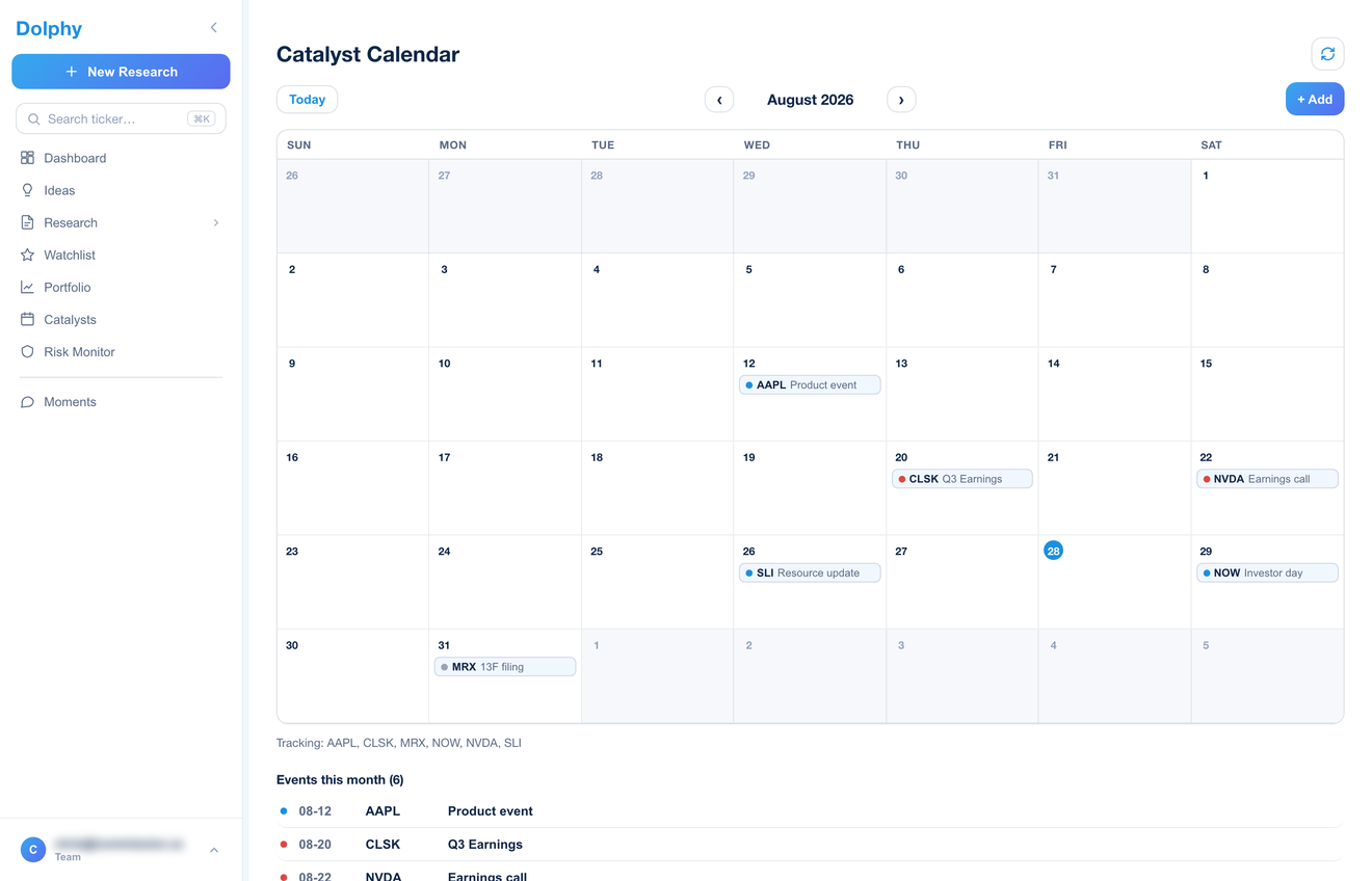 Catalysts calendar